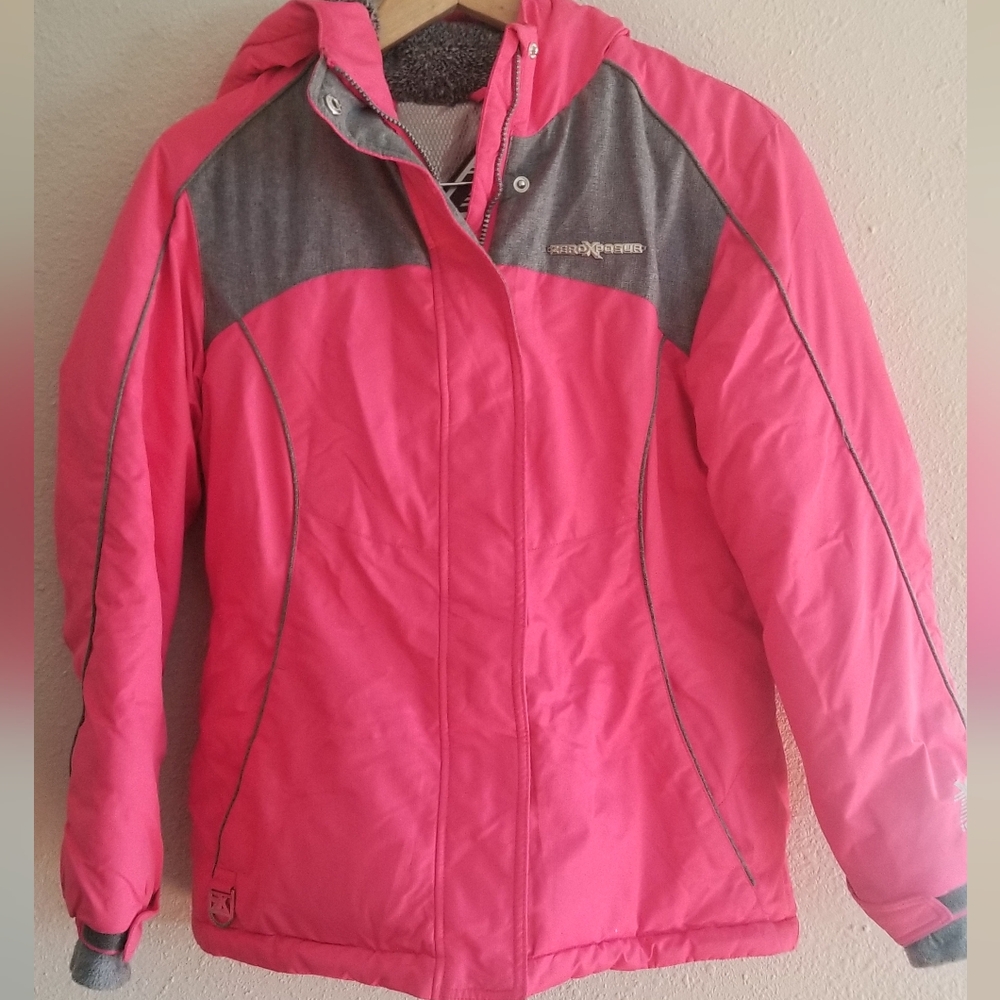 ZeroXposur womens pink & gray ski jacket coat size 14/16